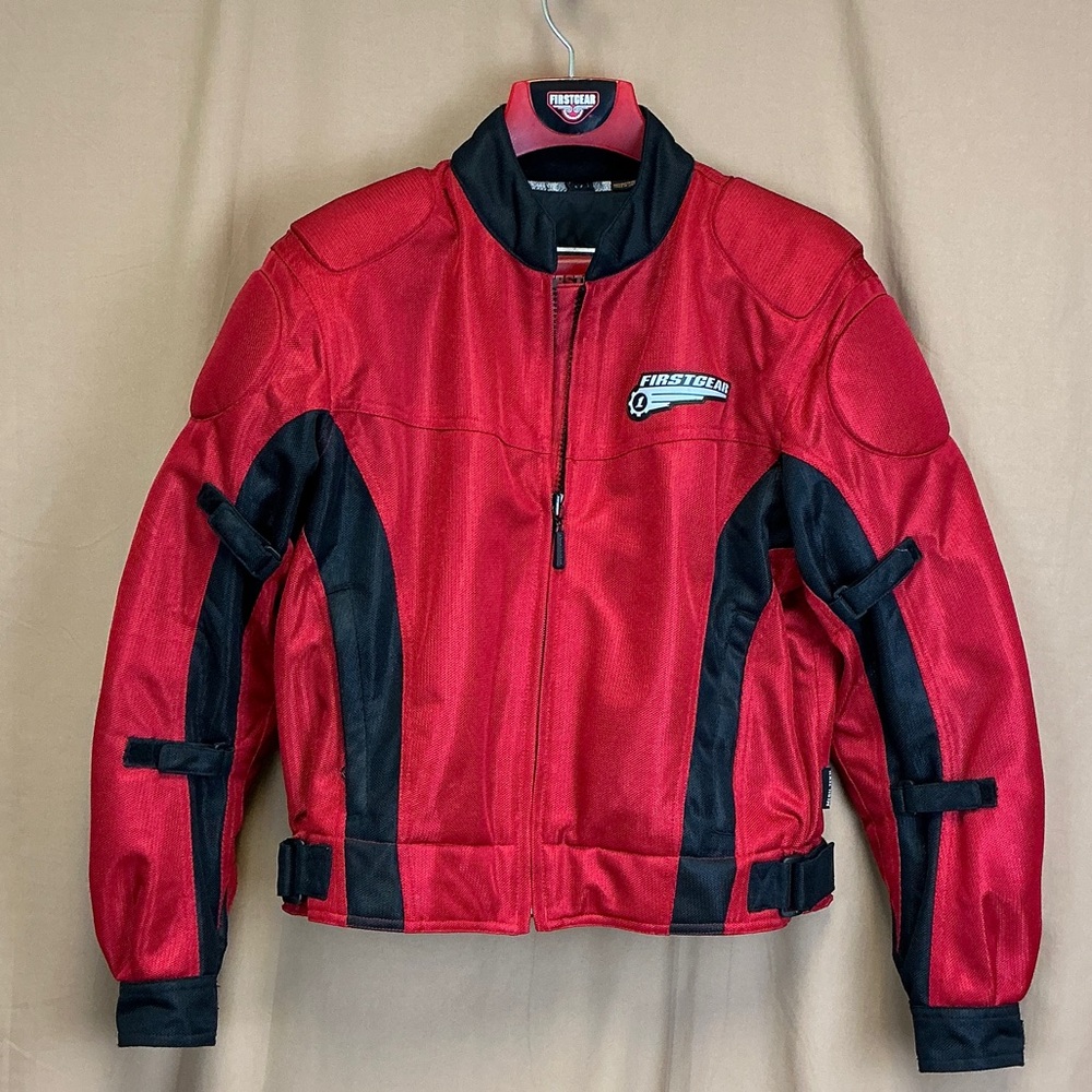 FirstGear Red and Black Motorcycle Padded Performance Jacket Women's Size M
